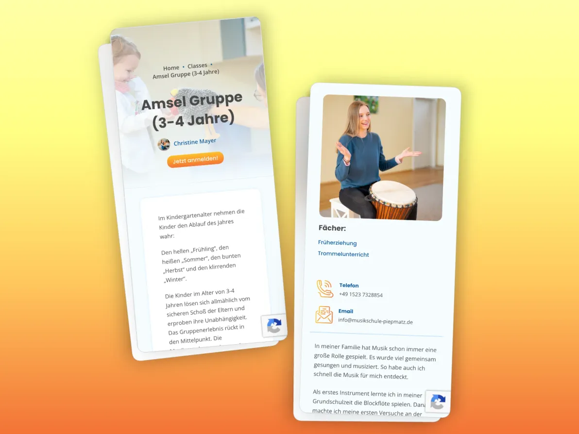 Kursansicht & Lehrkräfteprofil