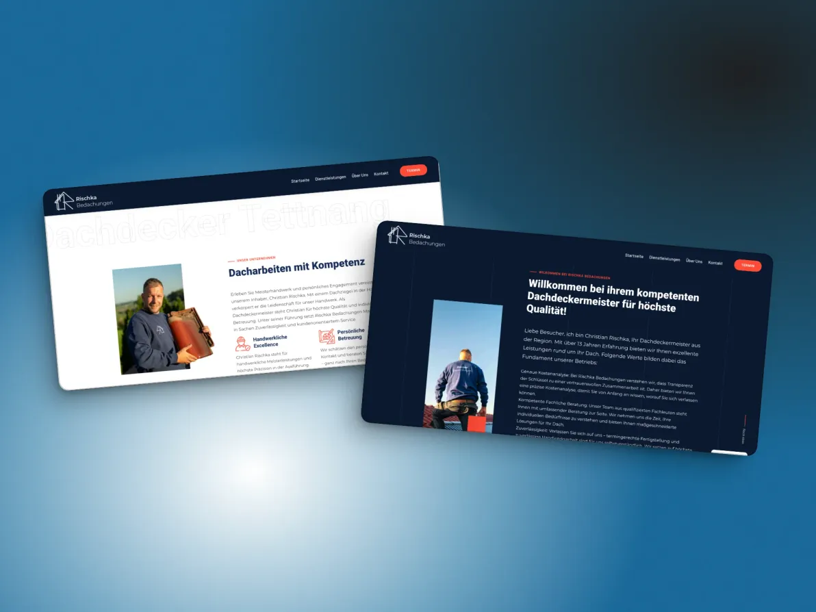 Desktopansicht der Webseite